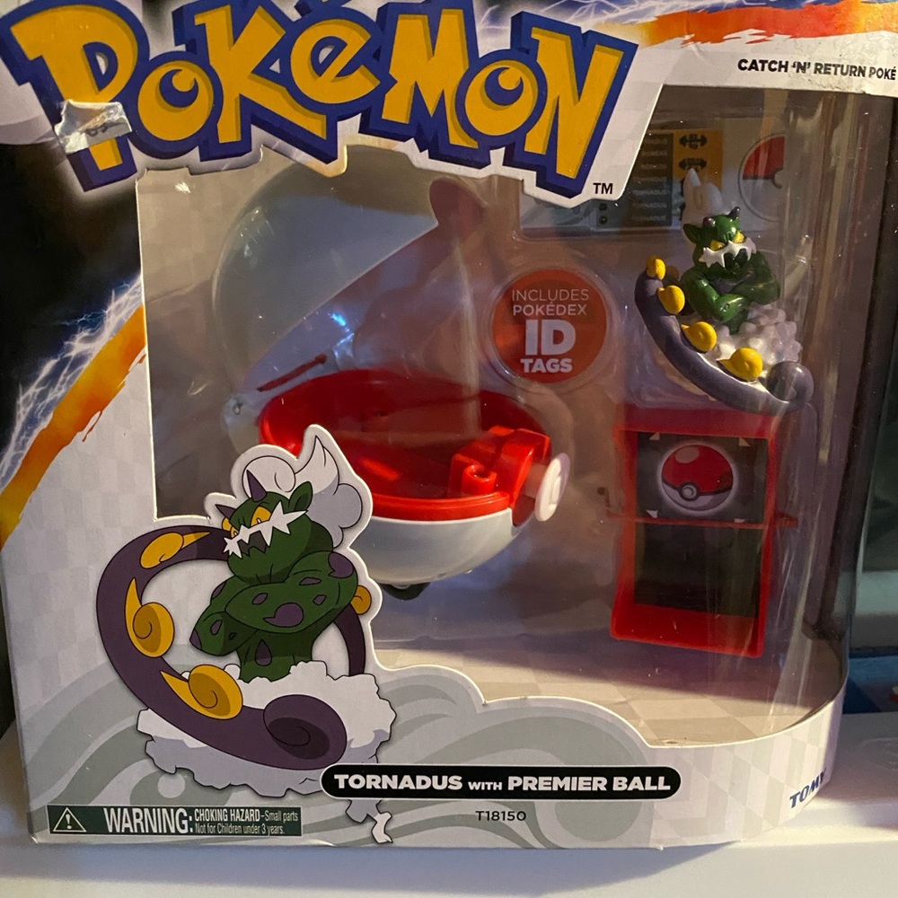 Pokemon Tornadus Figure with Red and White Premier Ball